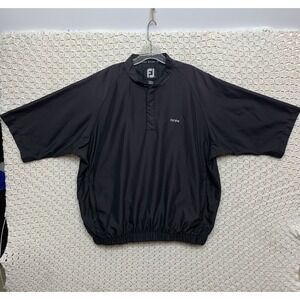 FootJoy FJ Golf Windbreaker Men's Large 1/4 Button Pullover Jacket Short Sleeve